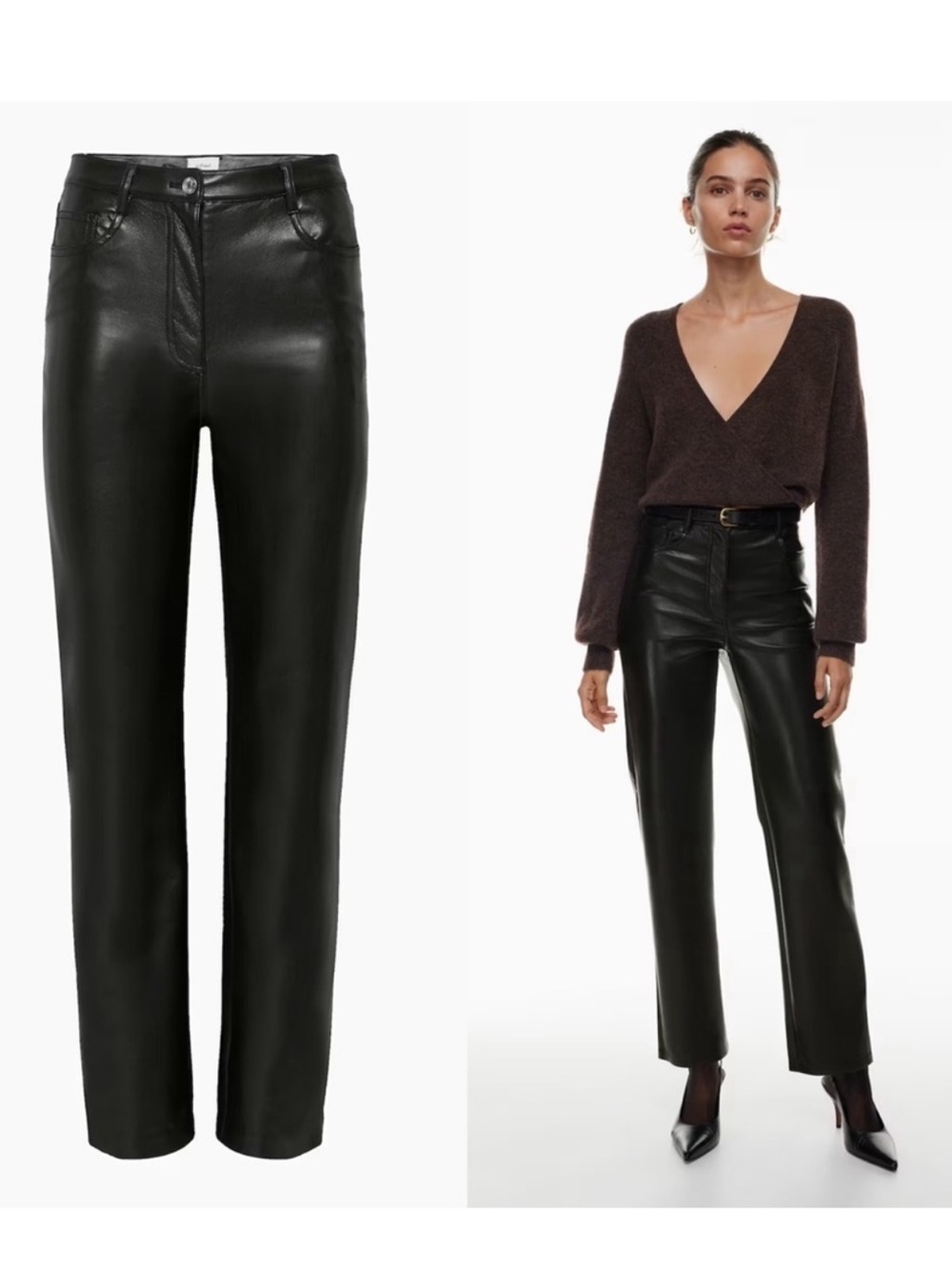 Aritzia Wilfred The Melina™ Pant size 6 NEW Faux Leather Moto high rise